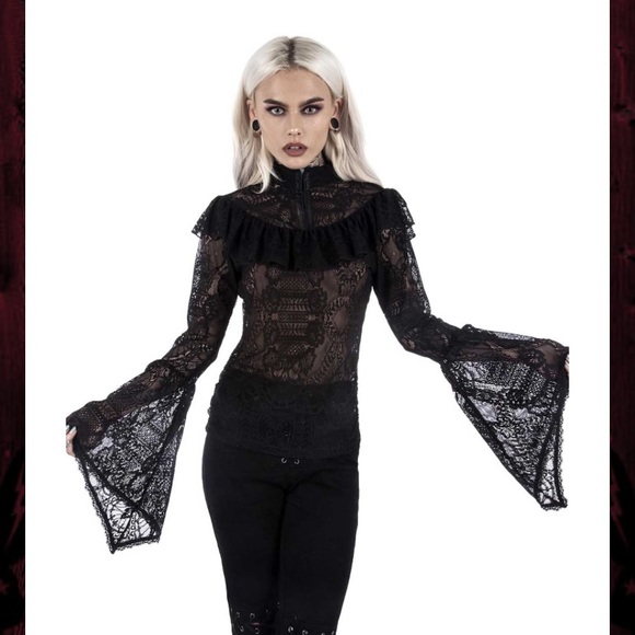 Killstar Tops - Morte Mistress Top [B] - S / Black gothic top preowned